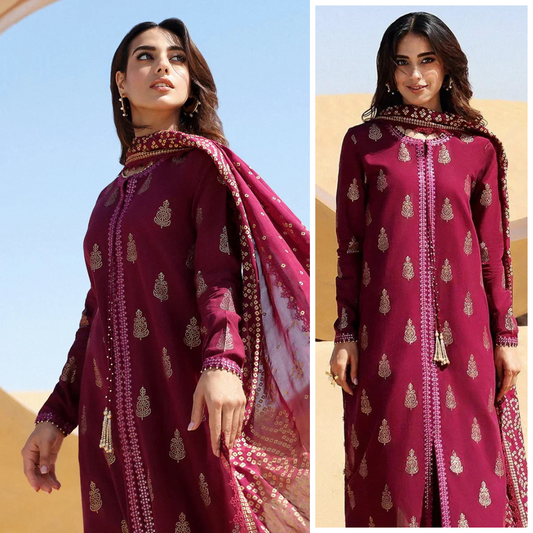 Cross stitch Embroidered Lawn 3 Piece Suit 09