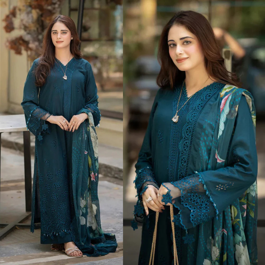 Zarashahjhan Embroidered Lawn 3 Piece Suit D/47
