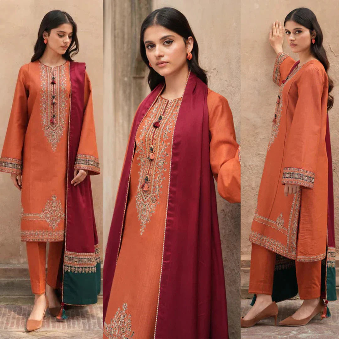 JAZMIN Embroidered Dhanak 3 Piece JZ/30