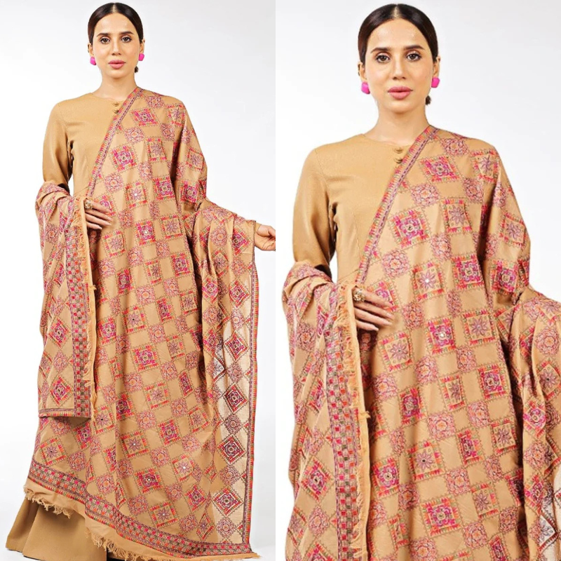 Bareeze Skin Embroidered Dhanak Three Piece Winter Collection FCC-198