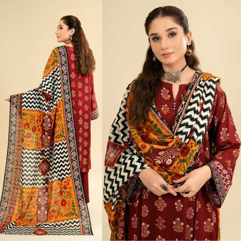 Sapphire Embroidered Dhanak 3 Piece SPW-881