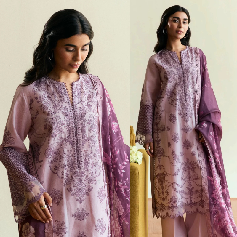 Zarashahjhan Embroidered Dhanak 3 Piece COCO-1577