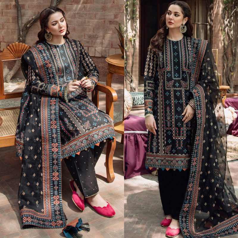 Jazmin Embroidered Dhanak 3 Piece Winter Collection JZ-01