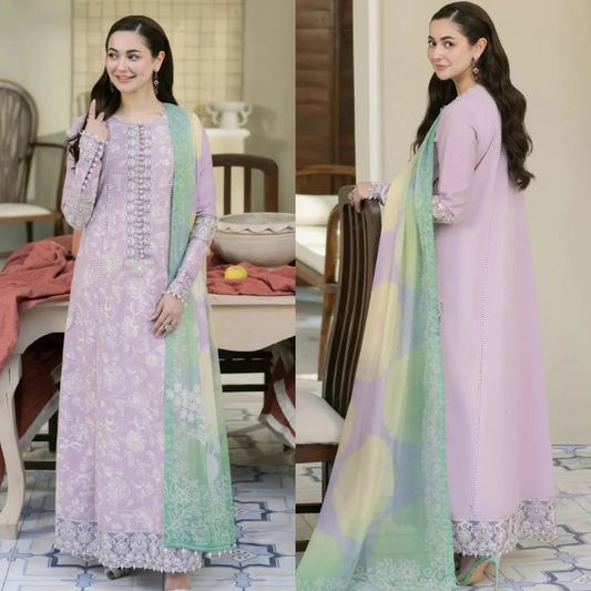 Laam Embroidered Dhanak 3 Piece laam-53