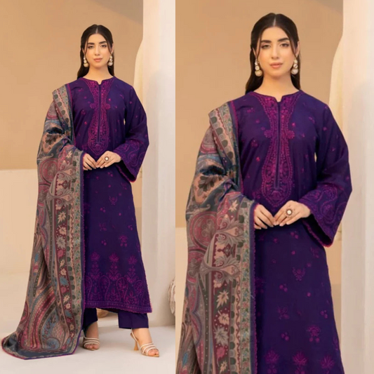 mohagni Embroidered Dhanak 3 Piece D-133