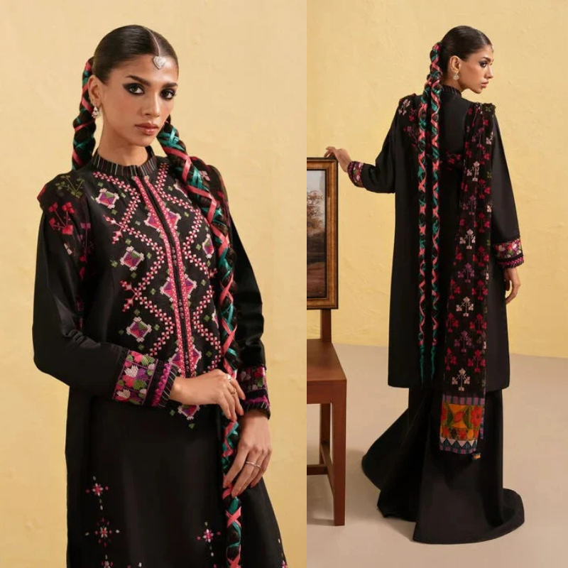 sapphire Embroidered Dhanak 3 Piece D-69