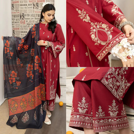 Urge Embroidered lawn Three Piece D/696
