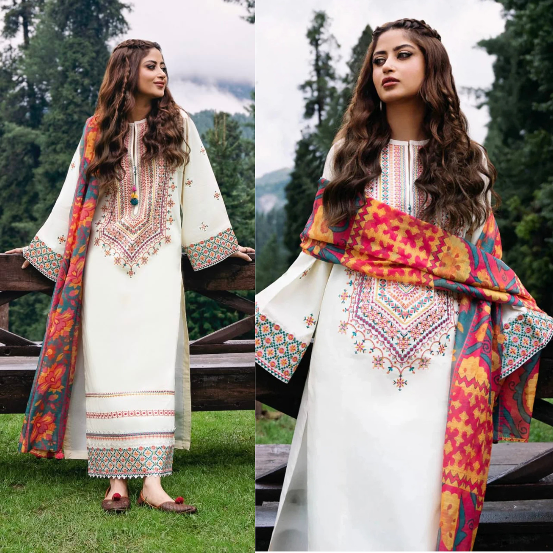 Sapphire Embroidered Lawn 3 Piece Suit D/56