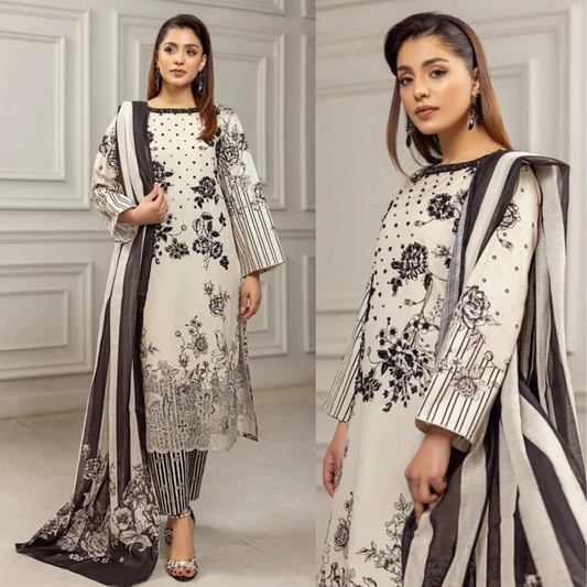 Tawakal Printed 3 Piece Suit D-91