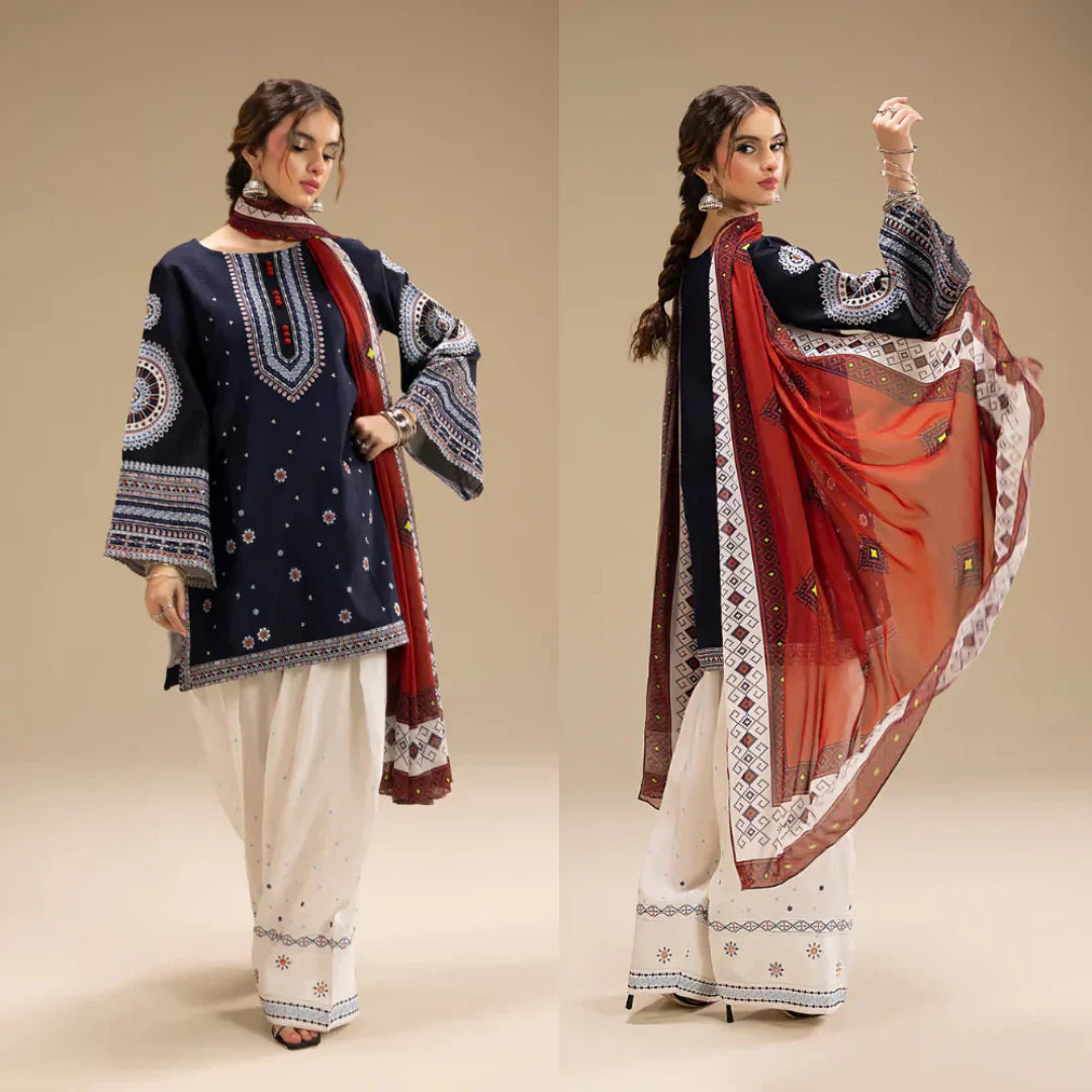 Sapphire Embroidered Dhanak Three Piece SPW-934