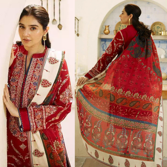 Zarashahjhan Embroidered Lawn 3 Piece Suit COCO-08