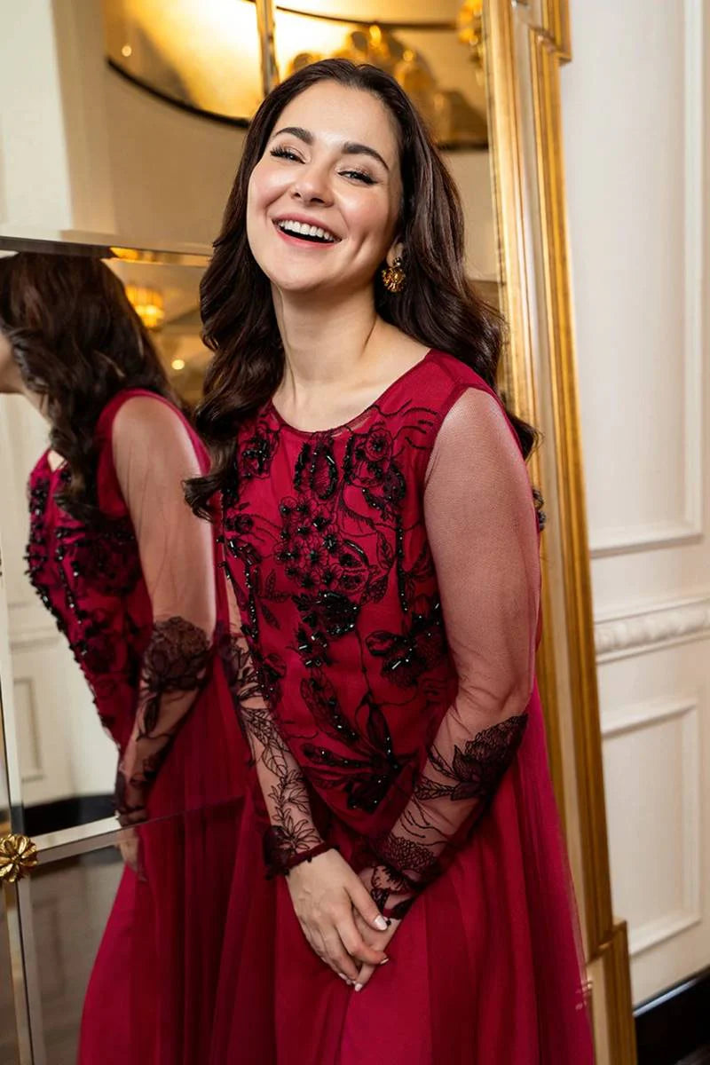 Organza 3 Piece Embroidered Linen Inner Design#89