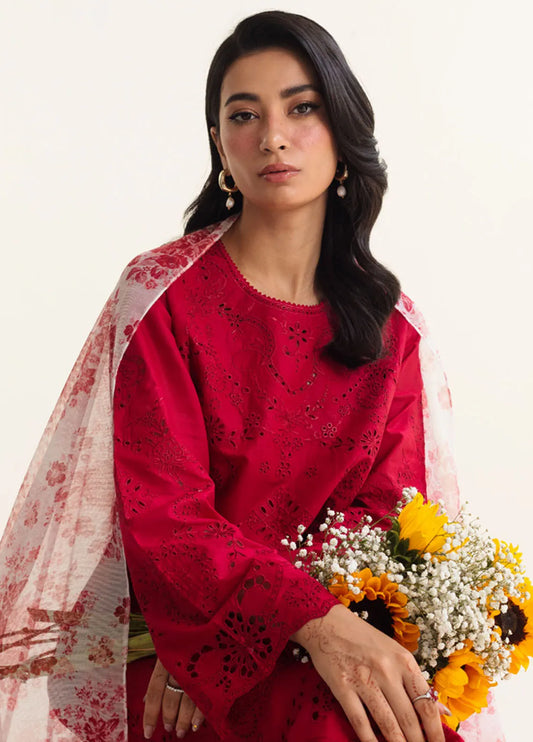 Zarashahjhan Embroidered 3 Piece Lawn Suit COCO-09 Red