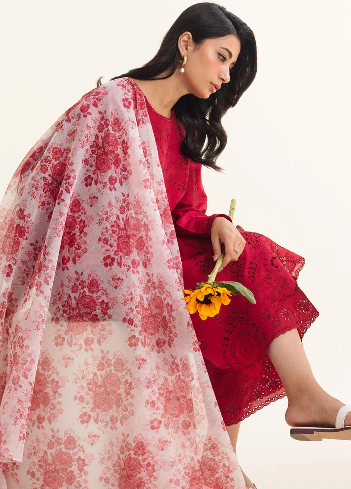 Zarashahjhan Embroidered 3 Piece Lawn Suit COCO-09 Red