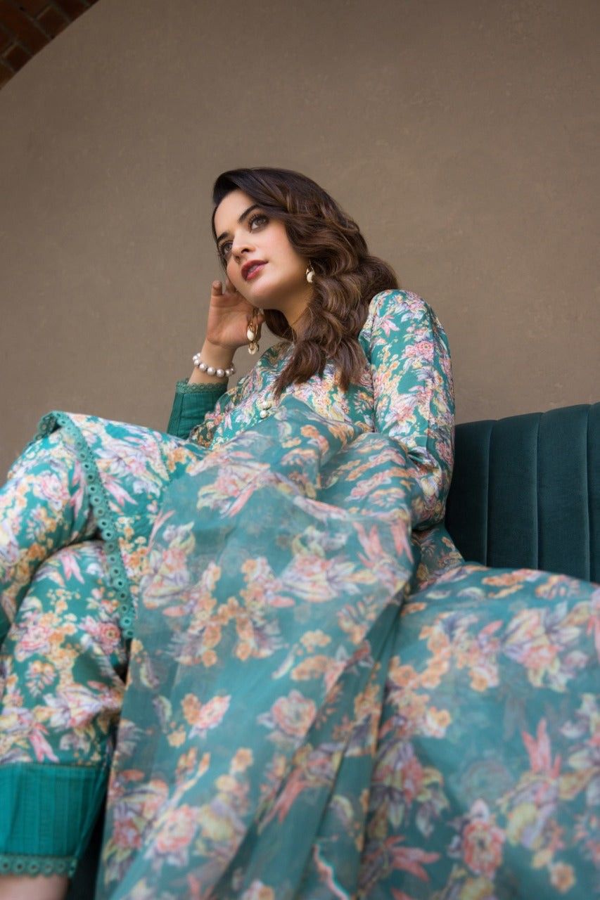 Aiman Closet Zinc Printed Airjet Viscose Silk 3 Piece Suit AC-03